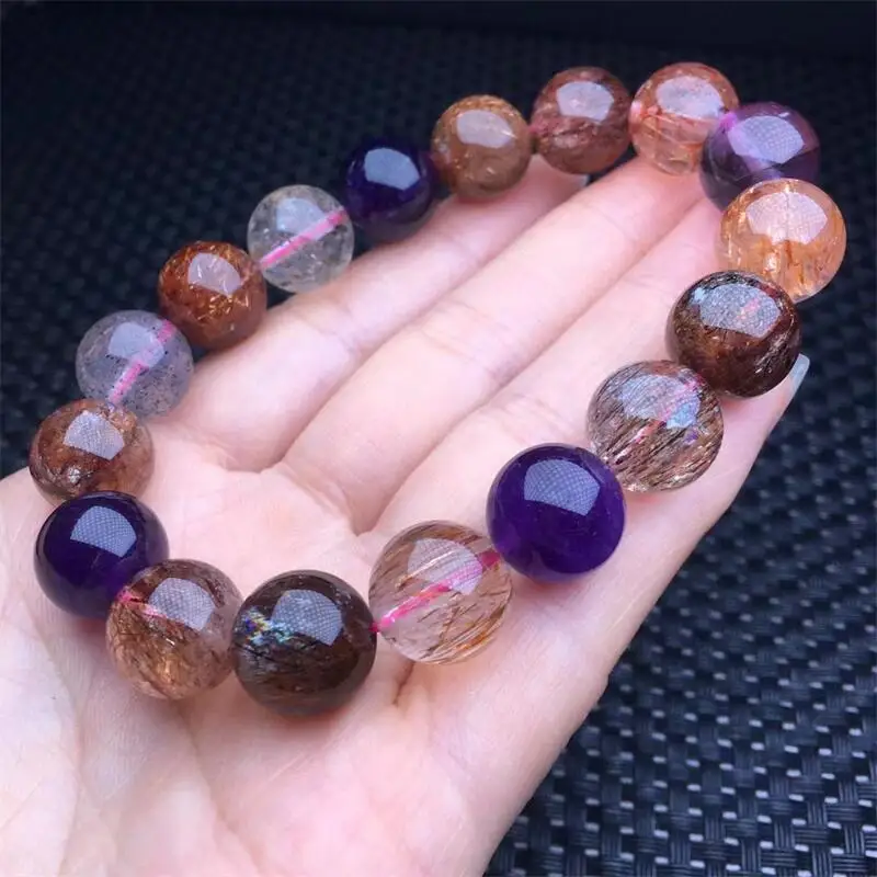 12 мм Браслет Из Натуральной Черной Смородины восстанавливающий эластичный