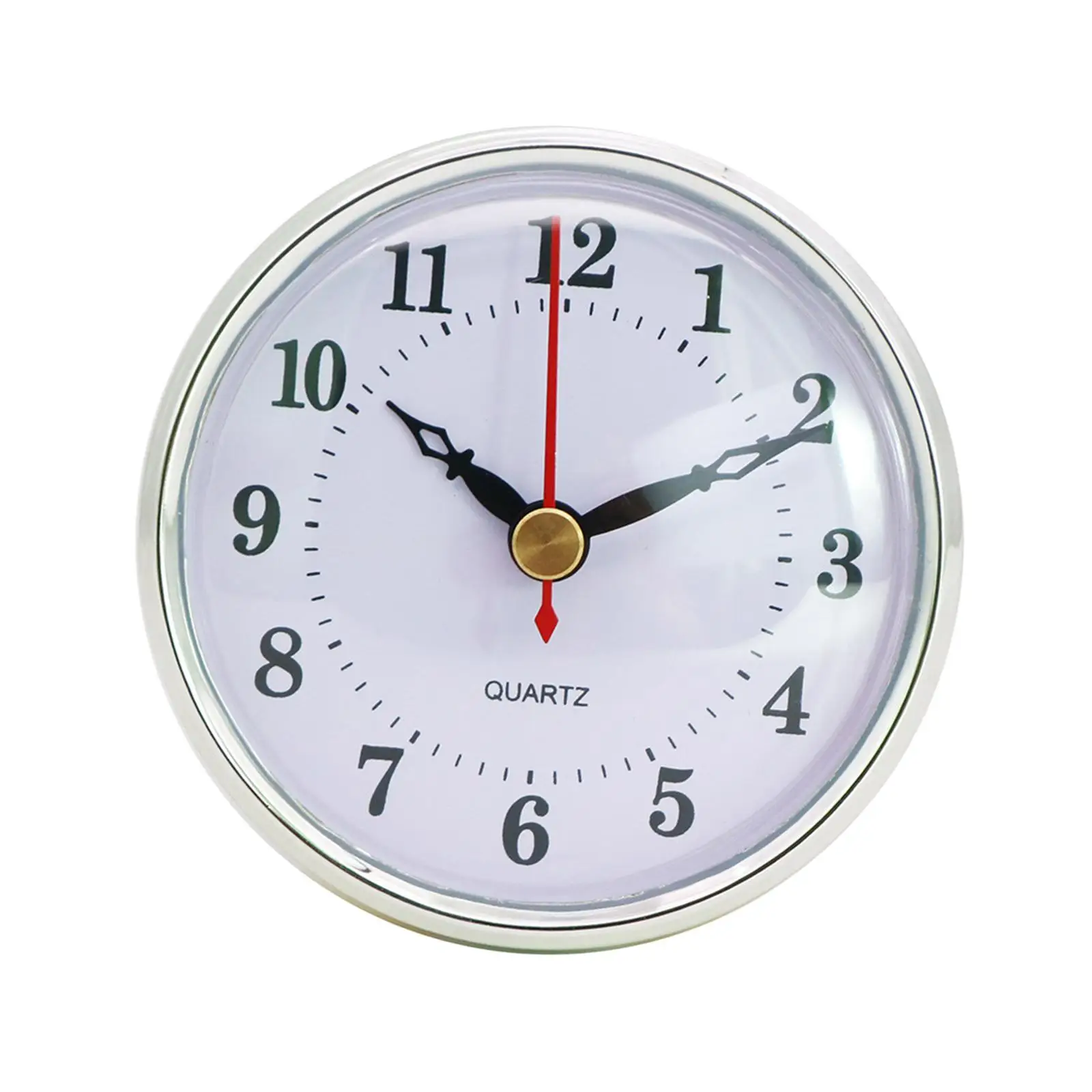 Clock Insert 3 Inch 76 Mm Round  Movement Silver  Arabic Num