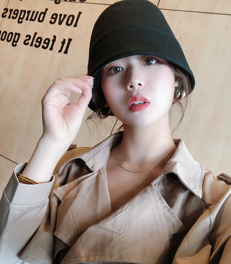 Панама в японском стиле чувствительная Черная Женская модная шляпа