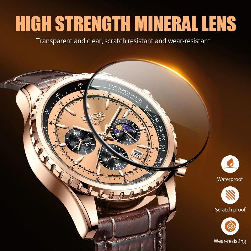 Мужские спортивные часы LIGE кварцевые