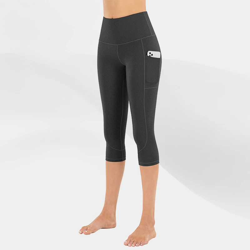 

Gymclick Women Yoga Pants High Waist Capris Fitness Pockets Breathable Workout Sports Running Sexy Exercise Soft Sweatpants Girl