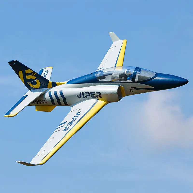 Фото Радиоуправляемая модель самолета FMS 70mm Viper V2 EDF Jet, 15-летний юбилей, новая окраска, из пенопласта, сборная, с фиксированным крылом, для начинающих №2