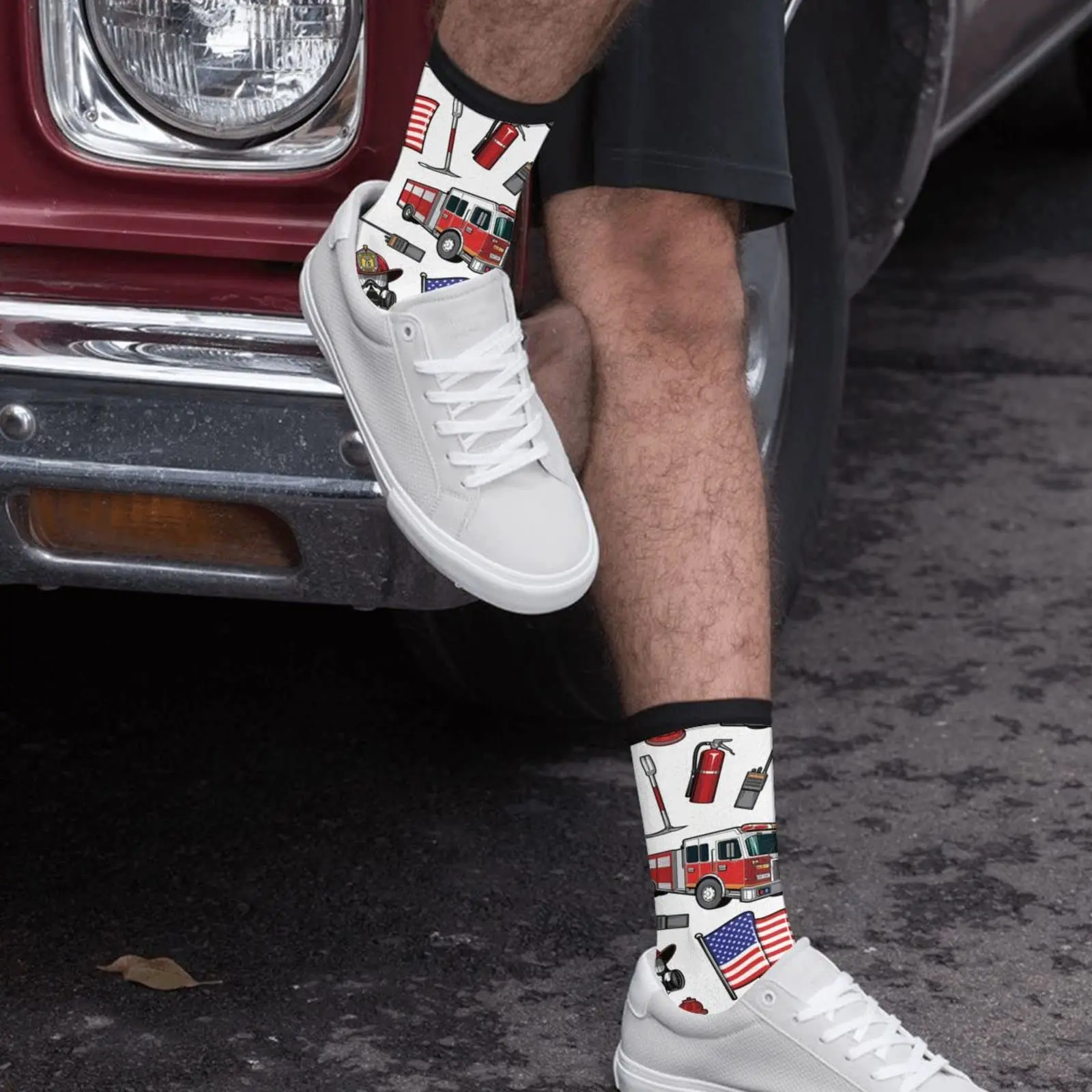 Пожарная машина пламя пожарные пожарный гидрант американский флаг повседневные