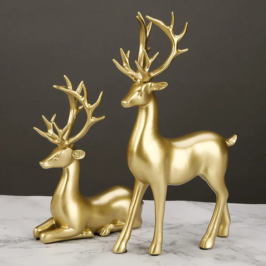

1 комплект статуя оленя статуэтки оленя скульптура из смолы белые олени Декор скандинавский дом украшение для гостиной настольный