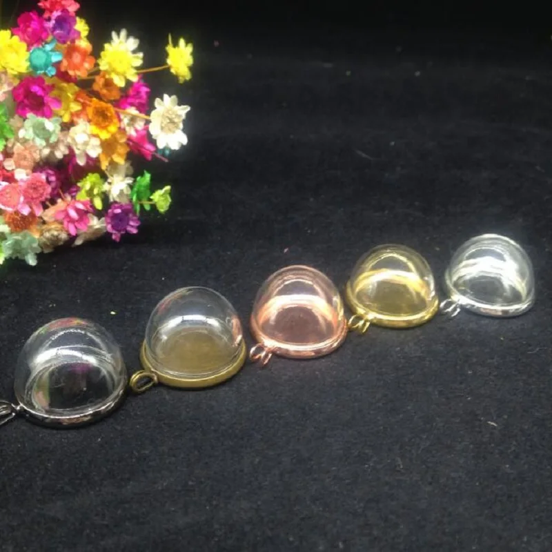 Пустая полукруглая стеклянная крышка, купольная бутылка, Классический лоток, флакон, подвески «сделай сам», комплекты для изготовления ювелирных изделий, 20 штук в партии, 20 мм
