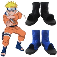 uzumaki naruto uchiha sasuke costume props cosplay shoes black blue cotton soft boots kakashi shoe