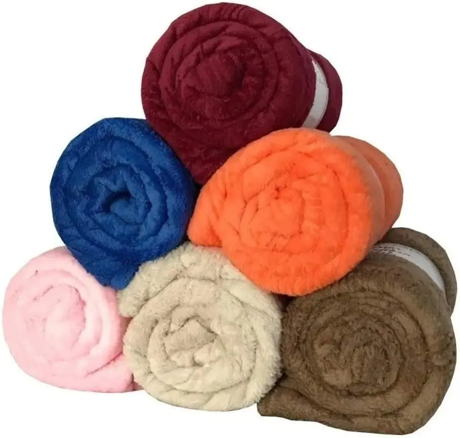 

4 Double Blankets Microfiber Plain Colors Blanket Soft Adult Bed Cover Winter Warm Stitch Fluffy Bed Linen Bedspread for Sofa Be