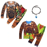 hot moana pajamas maui baby clothes vaiana cosplay winter child boutique clothing children costume toddler boys sleepwear 3 10y