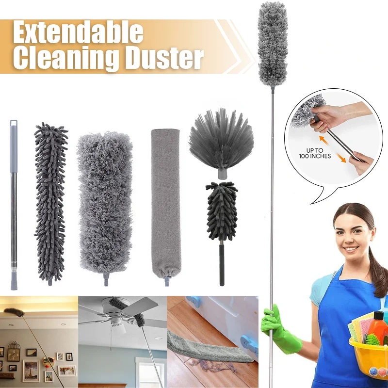 

Microfiber Duster Long Extendable Duster Cleaner Brush Telescopic Catcher Mites Gap Dust Removal Dusters Home Cleaning Tools
