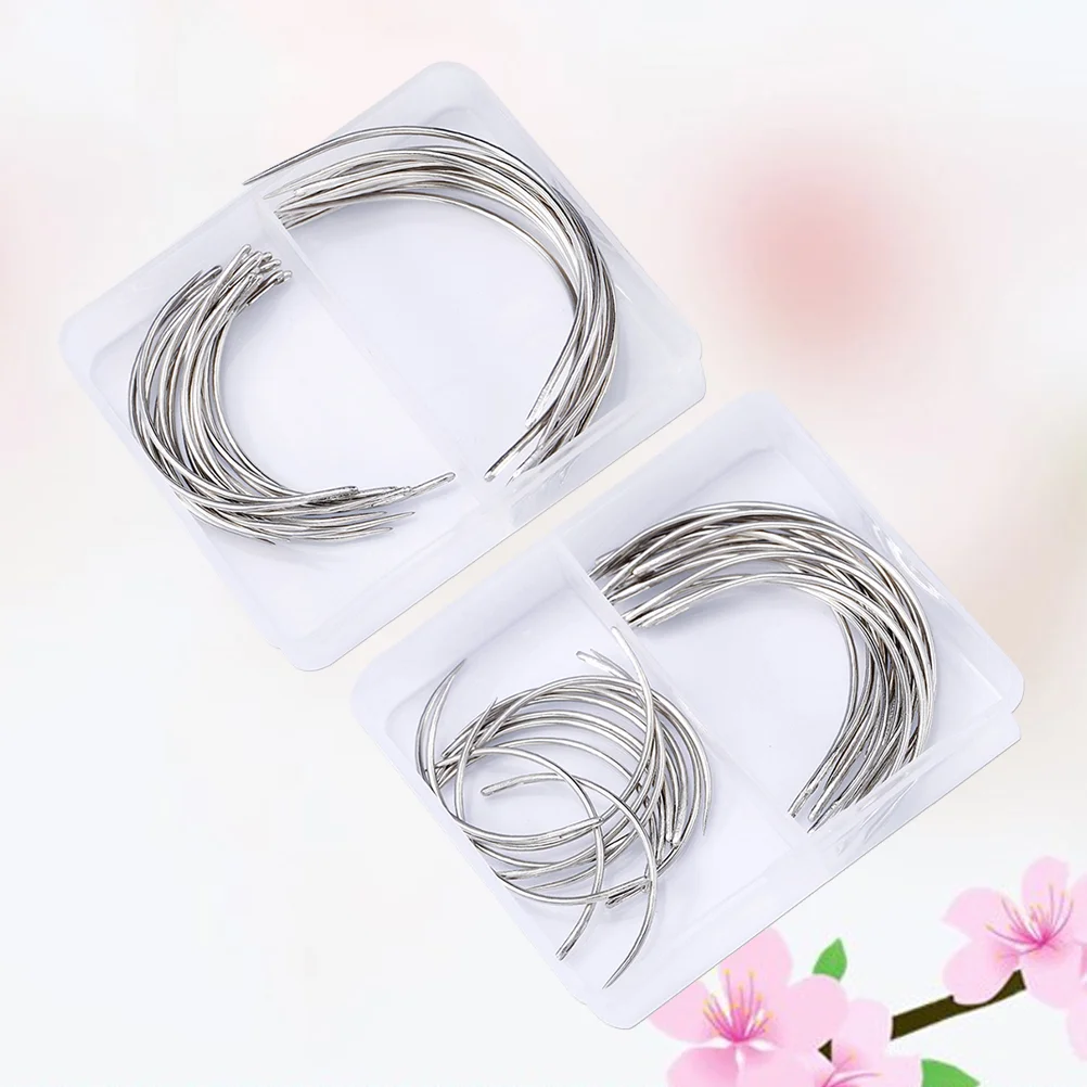 

80 Pcs Weaving Curved Needles Hair Weave Needles Upholstery Repair Needles Indoor