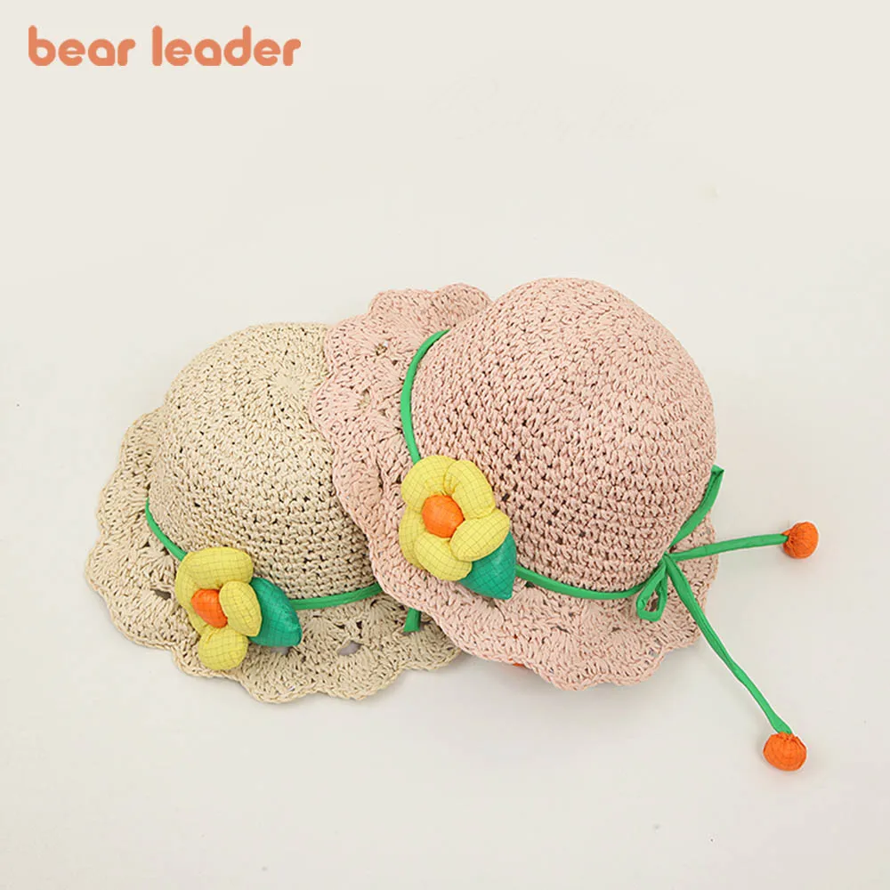 

Bear Leader Baby Floral Breathable Hat Summer Flowers Straw Hat Kids Hat Boy Girls Sun Visor Panama Hat Newborn Photography Hat