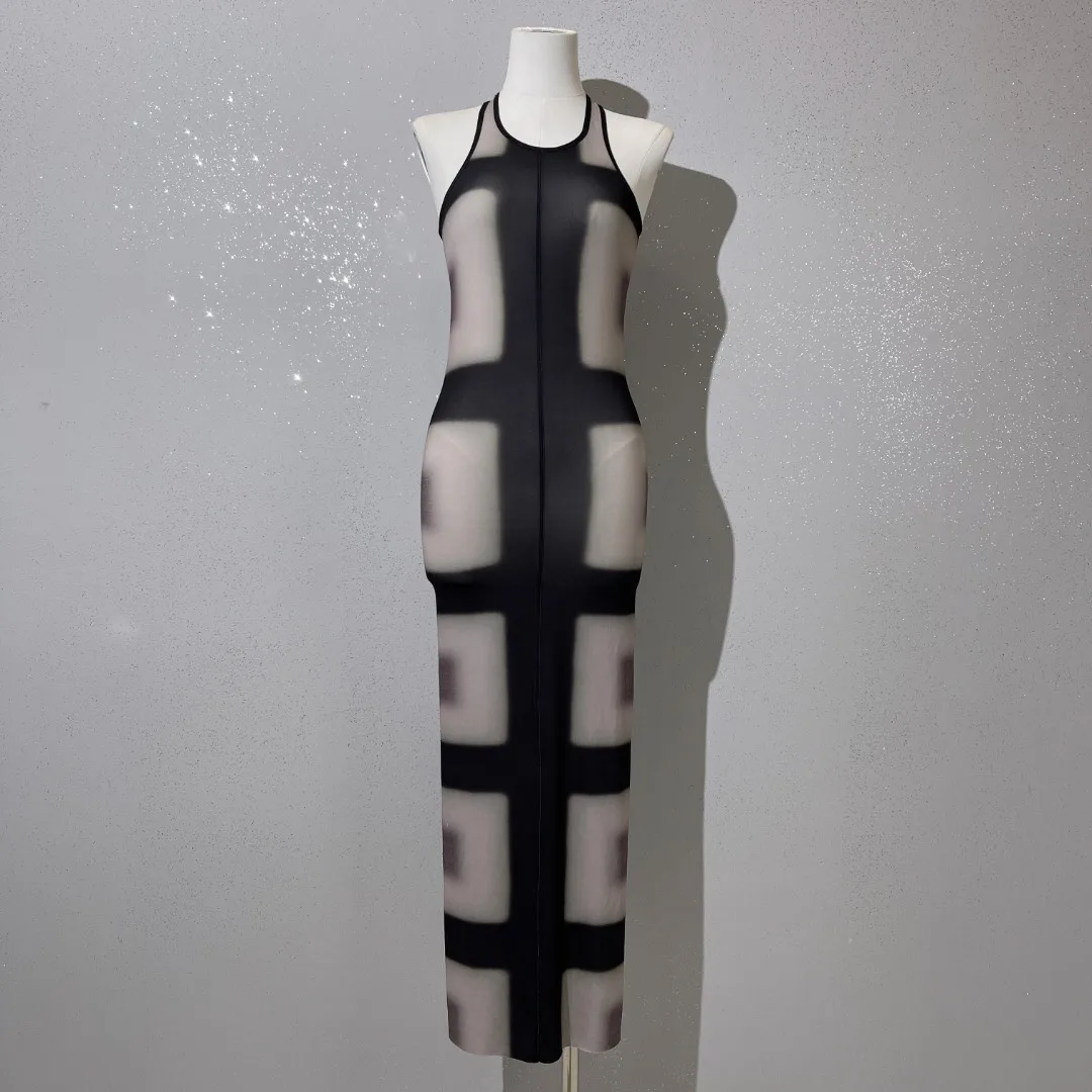 

Сетчатое платье с принтом, Повседневная мода, Новинка лета 2023, стиль 0328