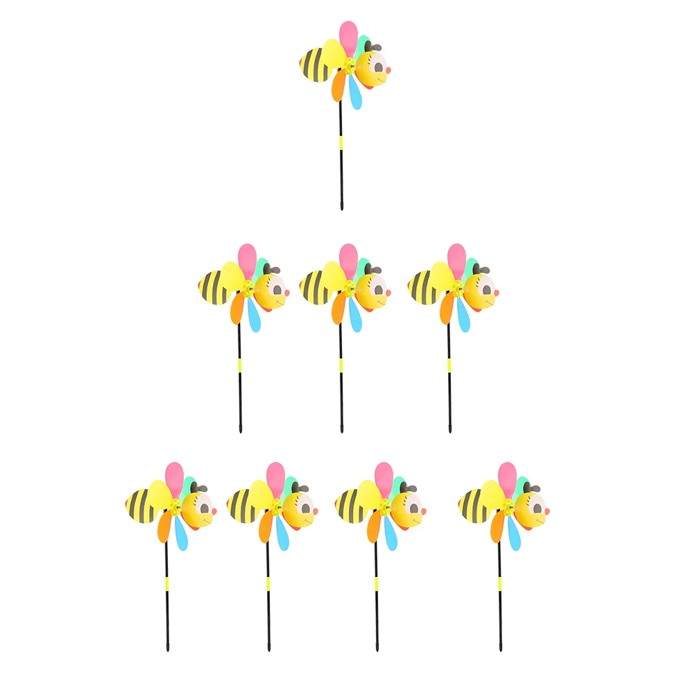 

8 Pcs Colorful Windmill Plastic Pinwheel Garden Ornament Square Decoration