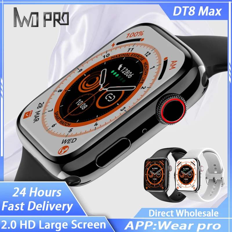 

IWO DT8 MAX Men Smart Watch SmartWatch 2.0 Inch HD Screen Body Temperature Monitoring NFC GPS Tracking PK DT7 MAX W57 W27 PRO