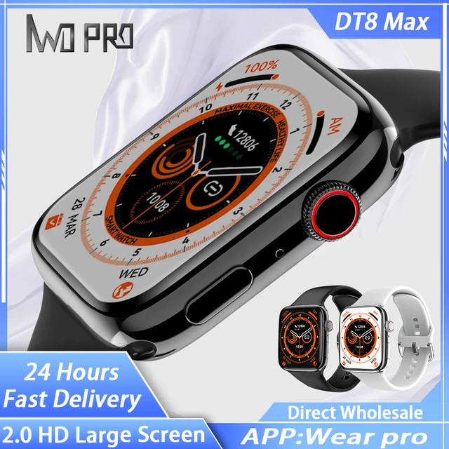 IWO DT8 MAX Men Smart Watch SmartWatch 2.0 Inch HD Screen Body Temperature Monitoring NFC GPS Tracking PK DT7 MAX W58 W28 PRO 1