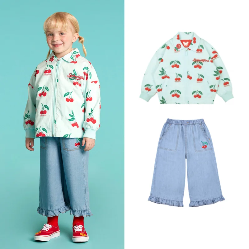 

Bebe Store (In stock) 베베베베 2023 Summer Ruffles Denim for Girls 8 Minutes Pants