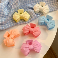 candy bow hair claw clip crab hair clips women girl matt solid plastic crab barrettes ponytail holder clamps hair accessories