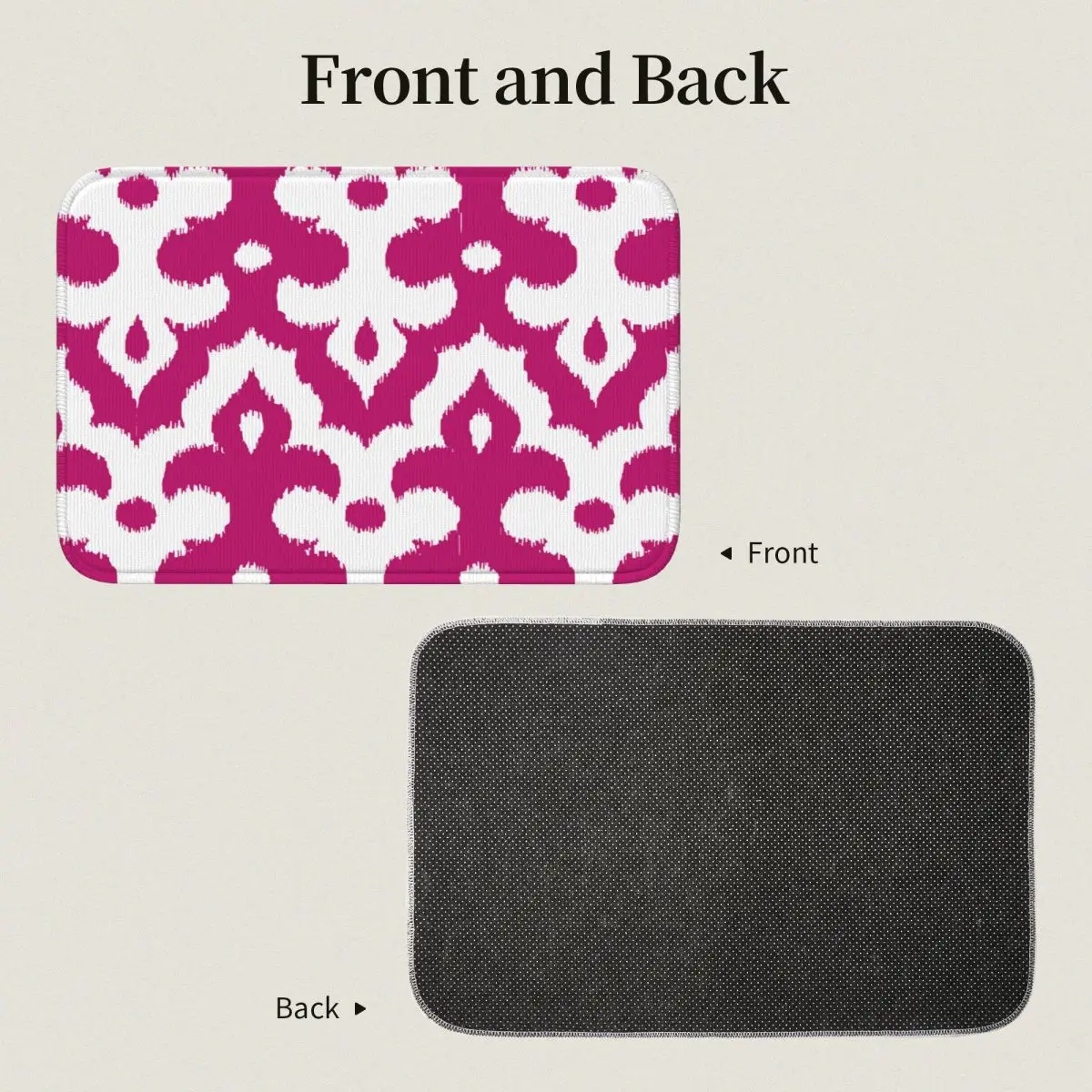 Марокканский Икат Дамасский Фуксия Розовый Коврики Для Унитаза Ванной Комнаты