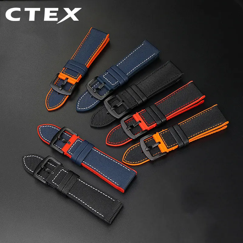 24mm Watch Strap For Casio PROTREK Mountaineering watchband PRG-600/PRG-650 PRW-6600/ PRW-60/70nylon soft rubber Sports Bracelet