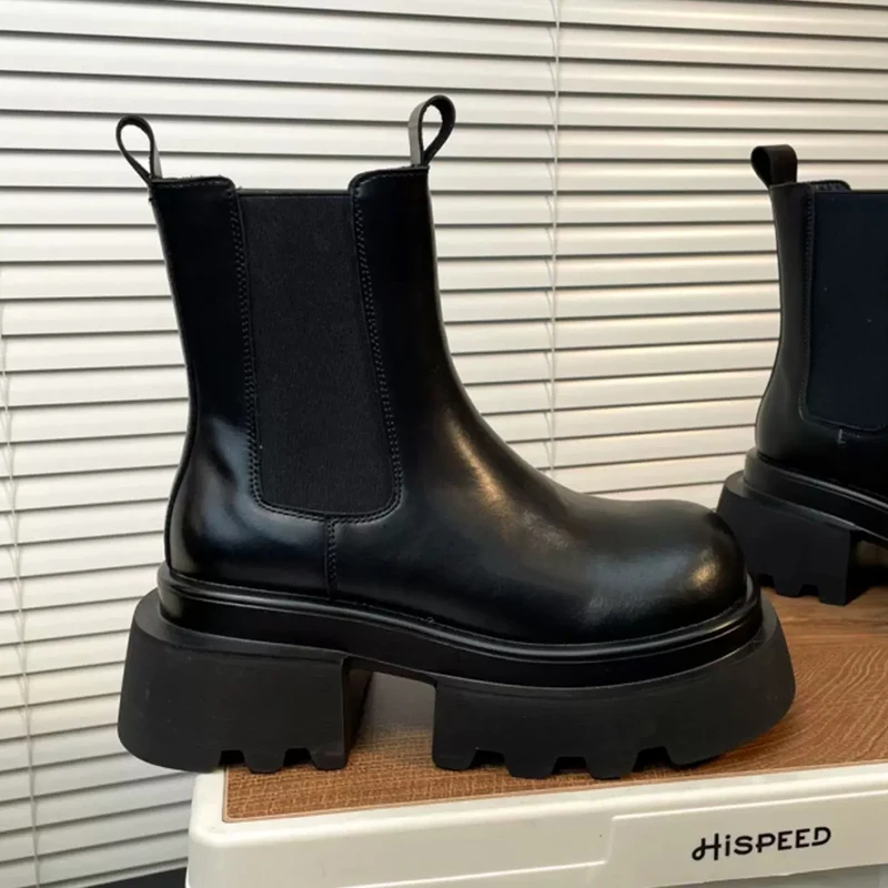 Женские ботильоны на платформе для снежной погоды дизайнерская обувь высоком