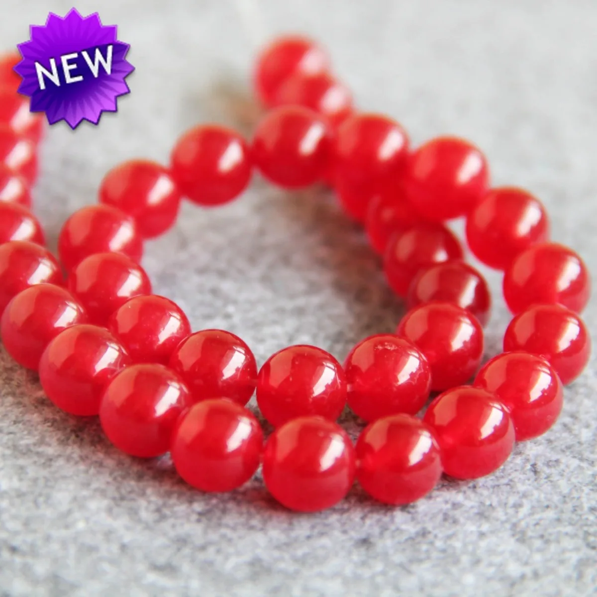 

10mm Red Chalcedony Jade Round Semi Finished Stone Balls Loose Beads DIY 15inch Jewelry Making Accessory for Necklace Bracelet