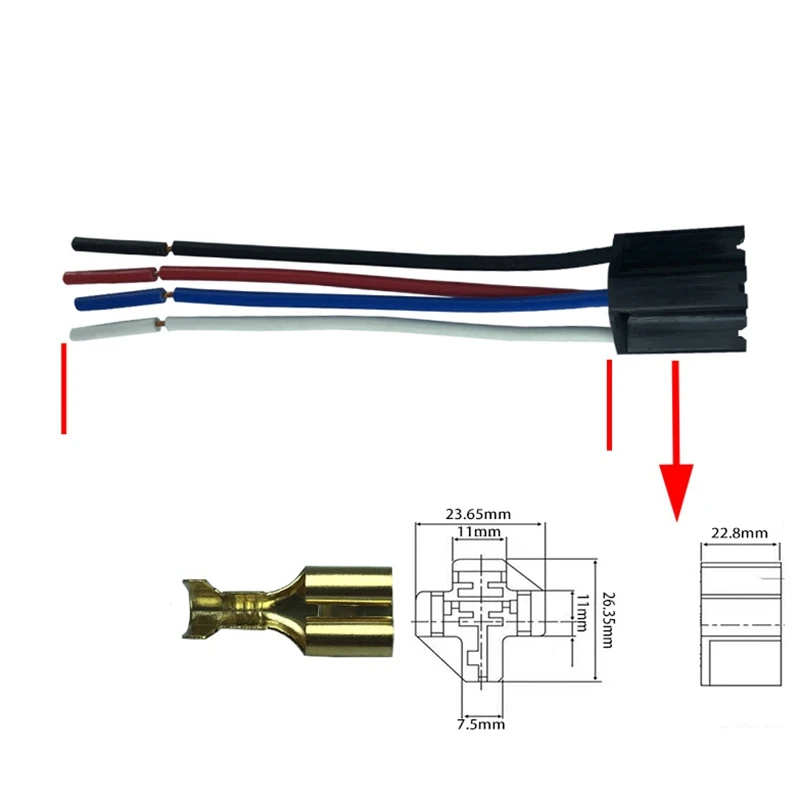 5 шт. автомобильное реле Dc 12 В 40 А Spst 4 контакта провода