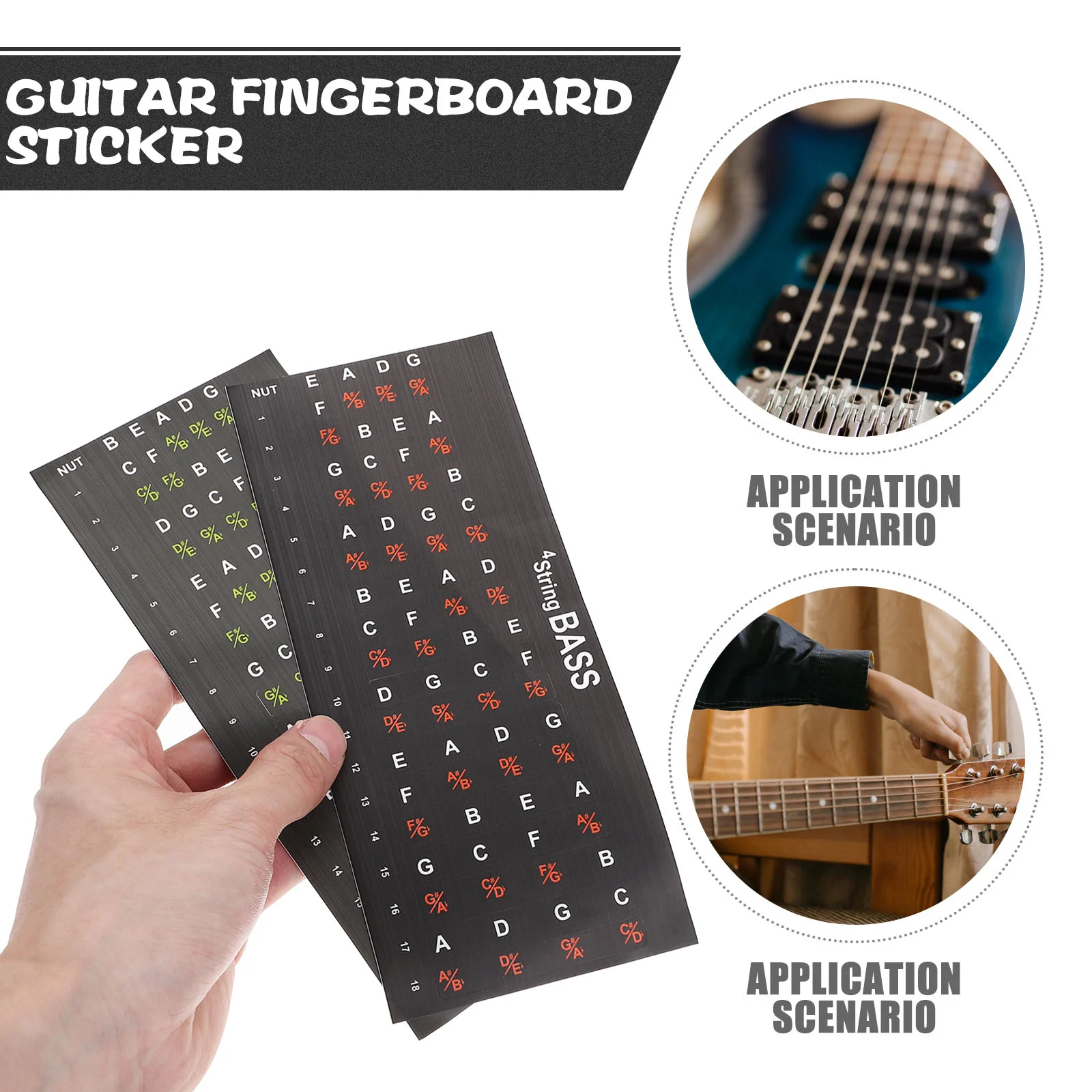 2 шт. наклейки на гриф гитары для начинающих обучающая записка наклейка бумажные