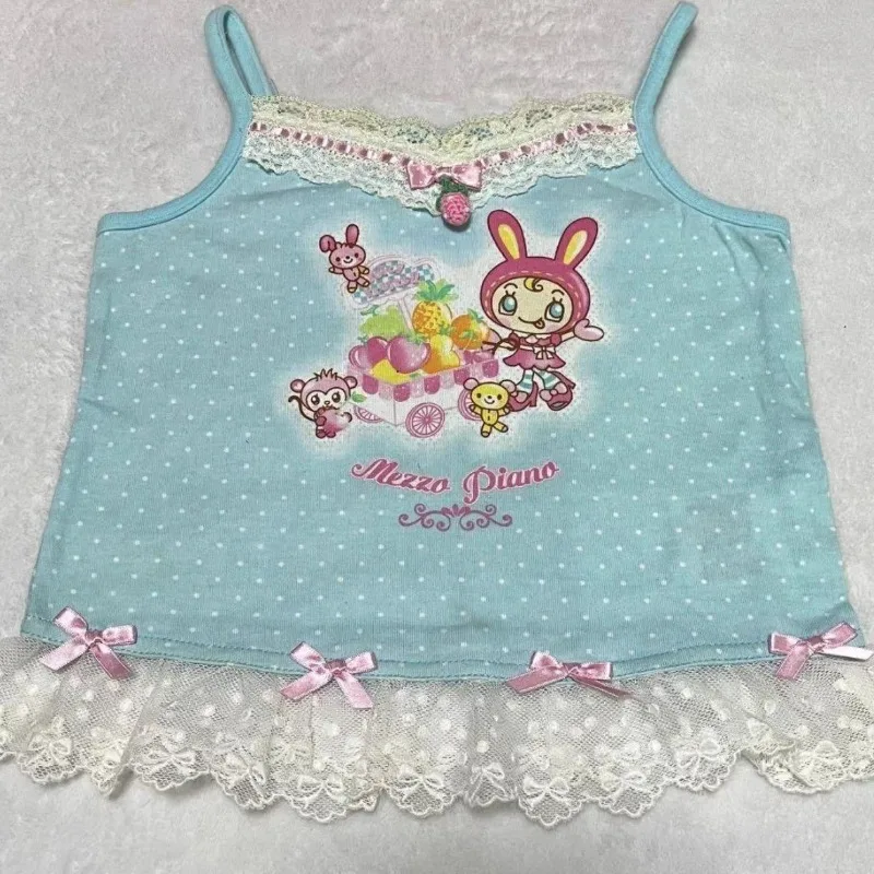 Женский сексуальный жилет в японском стиле Харадзюку милый кружевной топ с