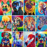 5d diy diamond painting animal dog lion tiger horse full square cross stitch set mosaic art oil painting embroidery