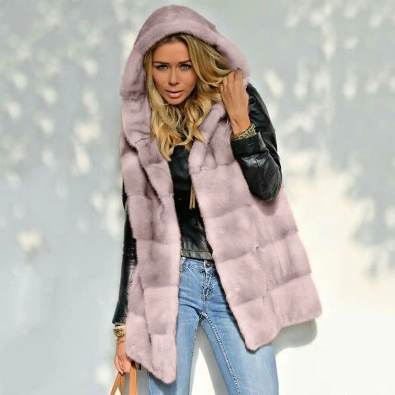 Fur Vest Coat Women New European and American Mid Long Solid Color Loose Plush Vest In Autumn and Winter Jacket Wome