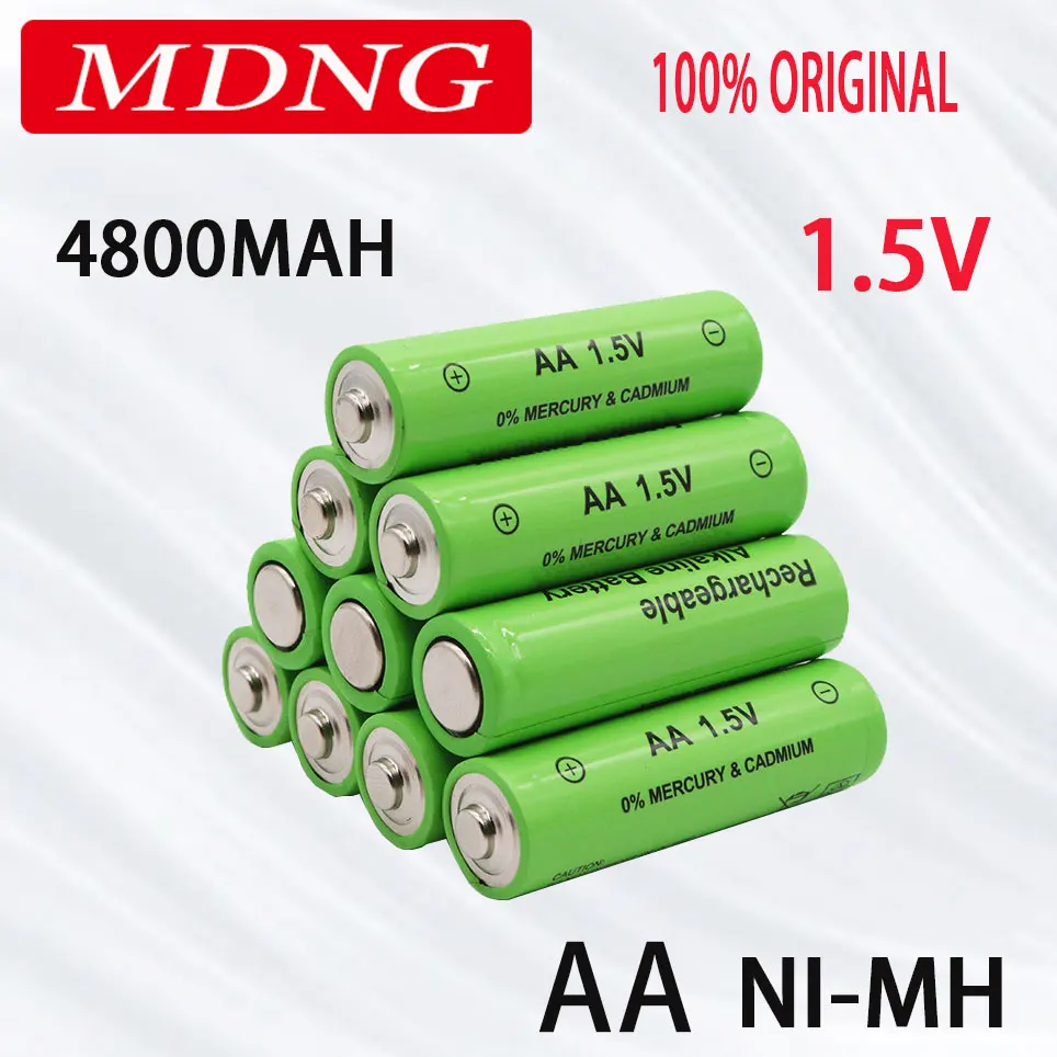 

4-12pcs 1.5V AA battery 4800mAh Rechargeable battery NI-MH 1.5 V AA battery for Clocks mice computers toys so on