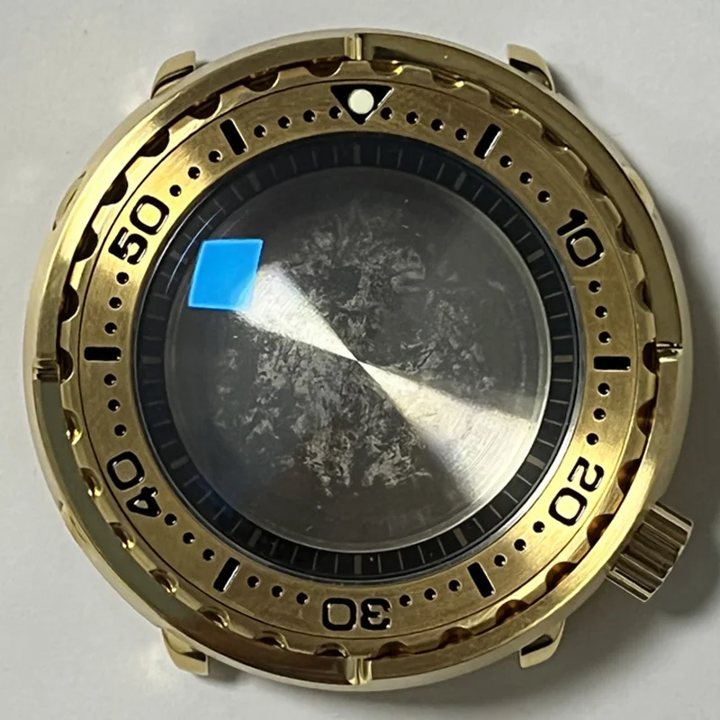 Heimdallr-piezas de reloj de 47mm, SBBN031, caja de reloj de atún inoxidable Chapado en PVD negro/dorado, ajuste de zafiro, movimiento NH35/36