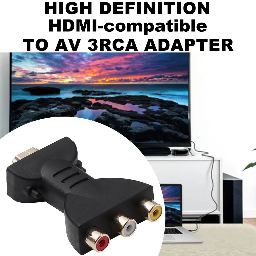 Цифровой AV-сигнал HDMI-совместимый с 3 RCA аудио адаптер преобразователь компонентов
