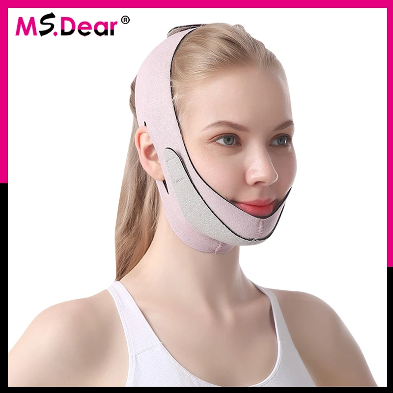 Ms.Dear Elastic Face Slimming Bandage V Line Face Shaper Women Chin Cheek Lift Up Belt Facial Massage Strap Face Skin Care Tool