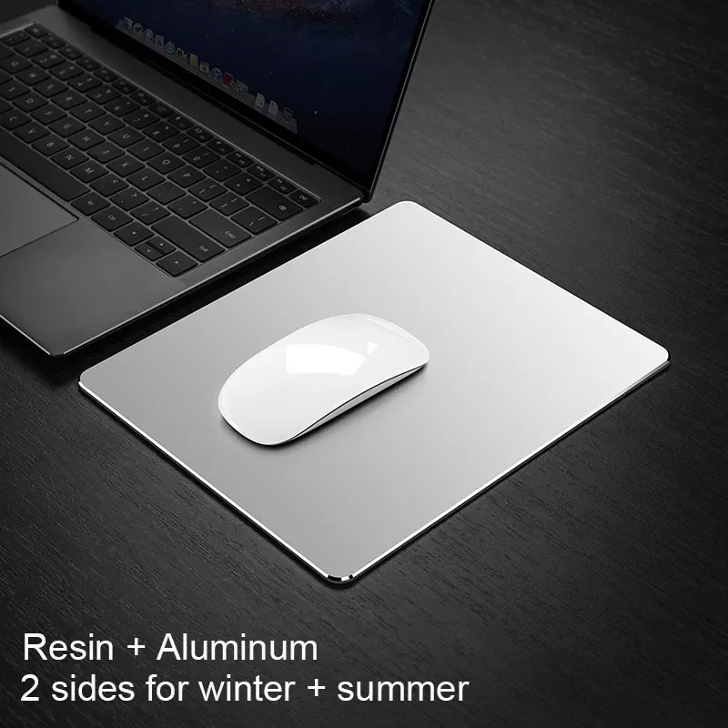 

Metal Mouse Pad Double-side Aluminium Waterproof Anit-slip PU Leather Hard Mouse-pad Suitable for Office Macbook Laptop