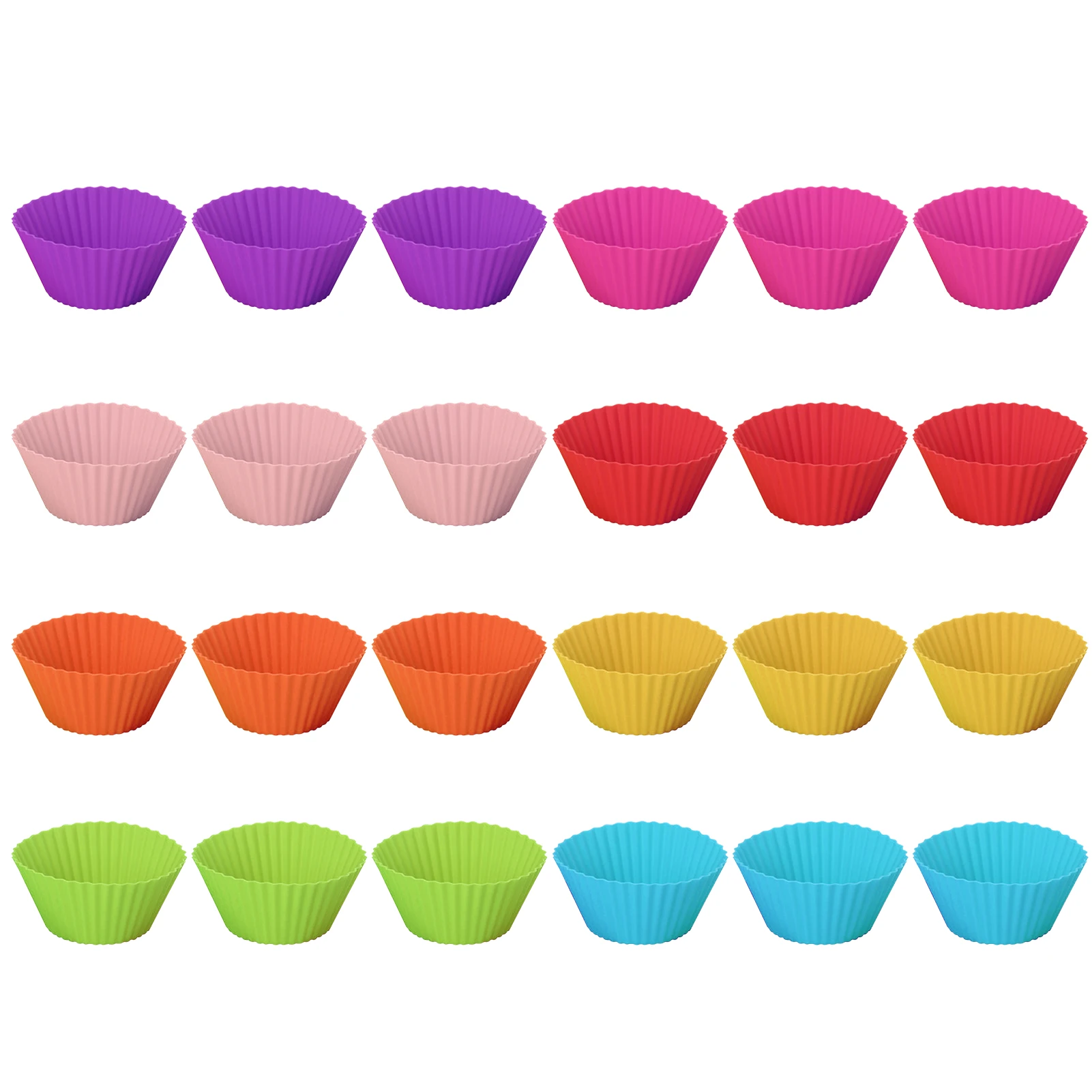 

24 шт., многоцветные силиконовые антипригарные чашки для выпечки
