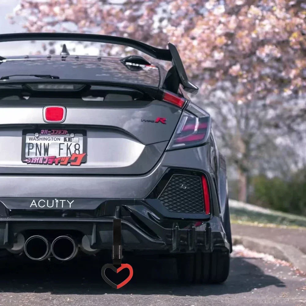 Универсальный JDM двойной цвет в форме сердца Tsurikawa кольцо черный нейлоновый