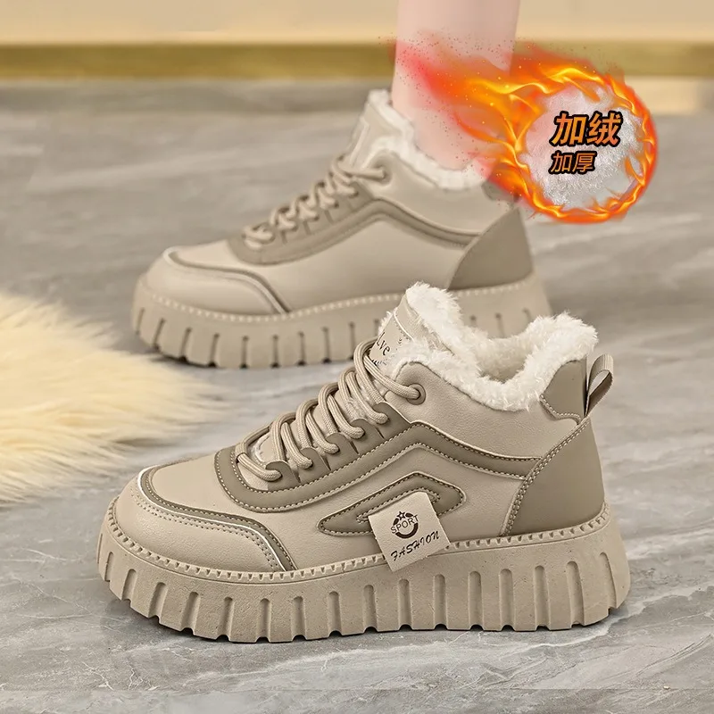 Дизайнерская зимняя новая высокая повседневная обувь для женщин Элитный бренд