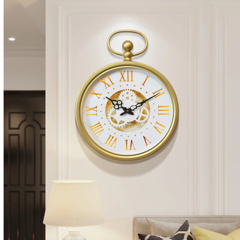 

Round luxury Metal Wall Clock Digital Machinery Large Living Desk luxury Wall Clock assessories Reloj Pared Home Decor TY140YH