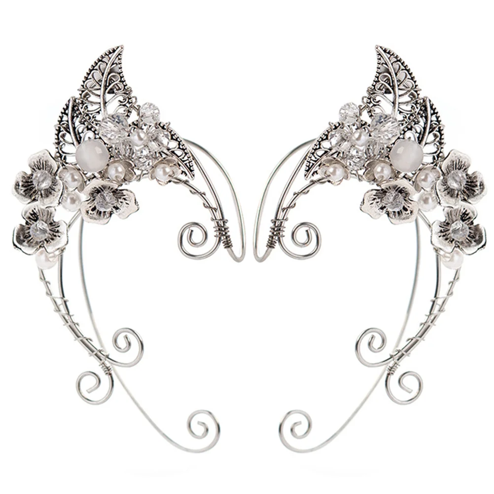 

Elf Ear Cuffs Elven Earrings Hollowed Aluminum Ear Clip Wedding Accessories Cosplay Fairy Eardrop for Women Girls Party