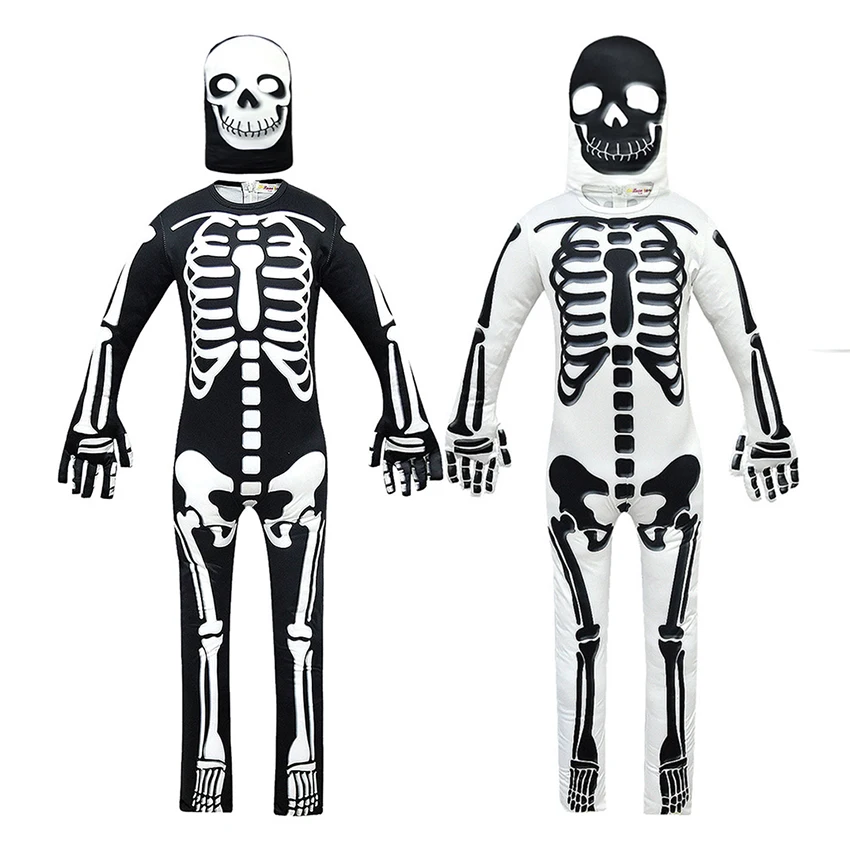 Ужасный Череп костюмы на Хэллоуин для детей комбинезон Zentai вечерние НКИ косплея