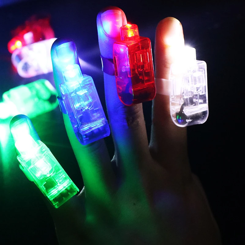 

50Pcs / Lot LED Finger Lights Party Supplies Birthday Wedding Decorations Glowing Dazzle Colour Laser Emitting Lamps Party Decor