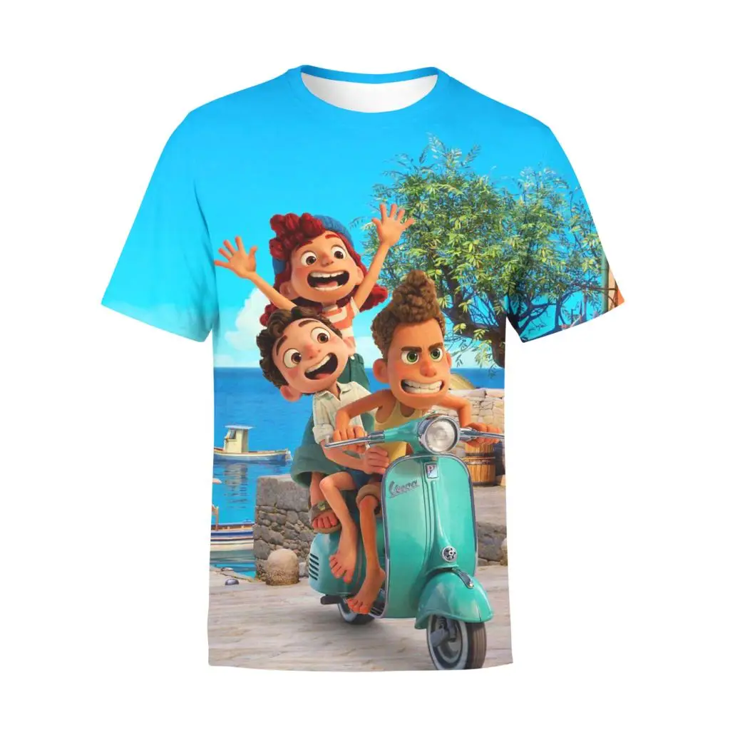 

Disney Summer Holiday Luca Friendship Boys T-Shirt 3D Print Harajuku Casual Graphic Streetwear Short Sleeve Kids Girls Tshirts