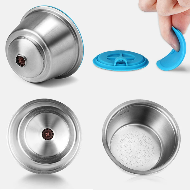 Refillable Stainless Steel Filter For Coffee Maker Reusable Capsules Machine With Spoon Accessories |