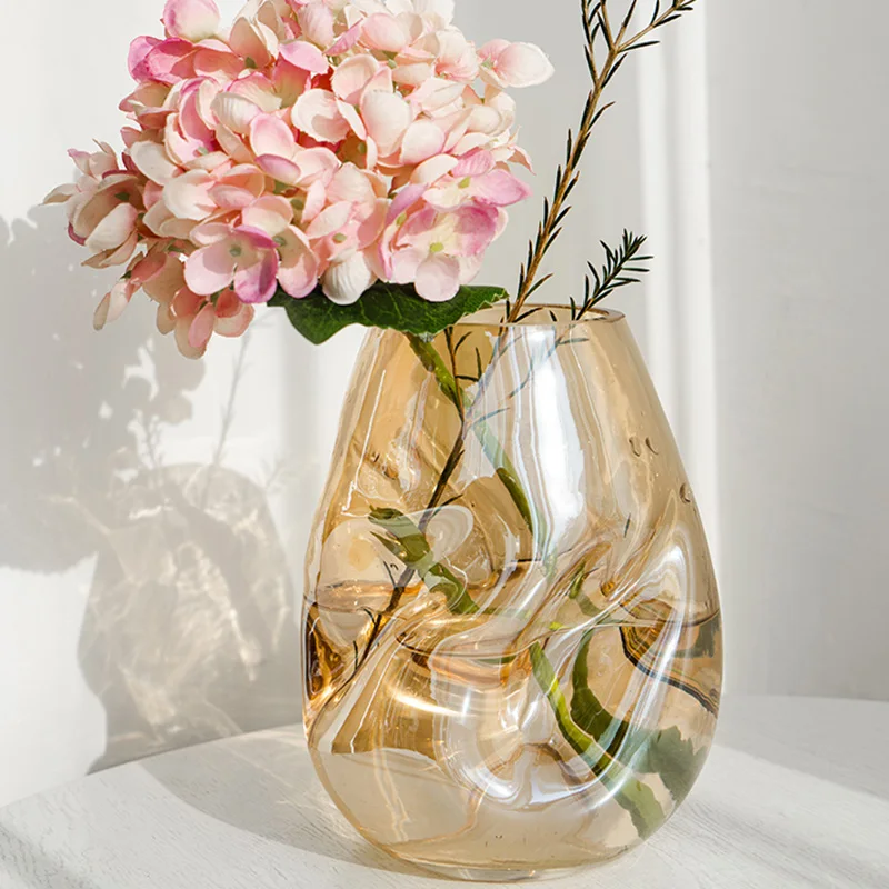 Floor Glass Vase Flower Interior Small Bedroom Wedding Aesthetic Transparent Modern Vase Living Room Floreros House Decoration