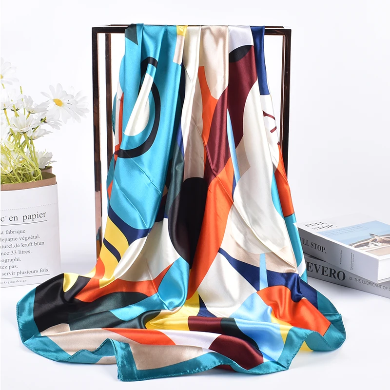 Новые модные большие шарфы 90 тонов в стиле ретро универсальные оптовая продажа