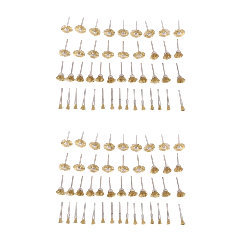 

90 PC Brass Wire Wheel Brushes Wire Brushes Set For Accessories Rotary Tools Polish Clean