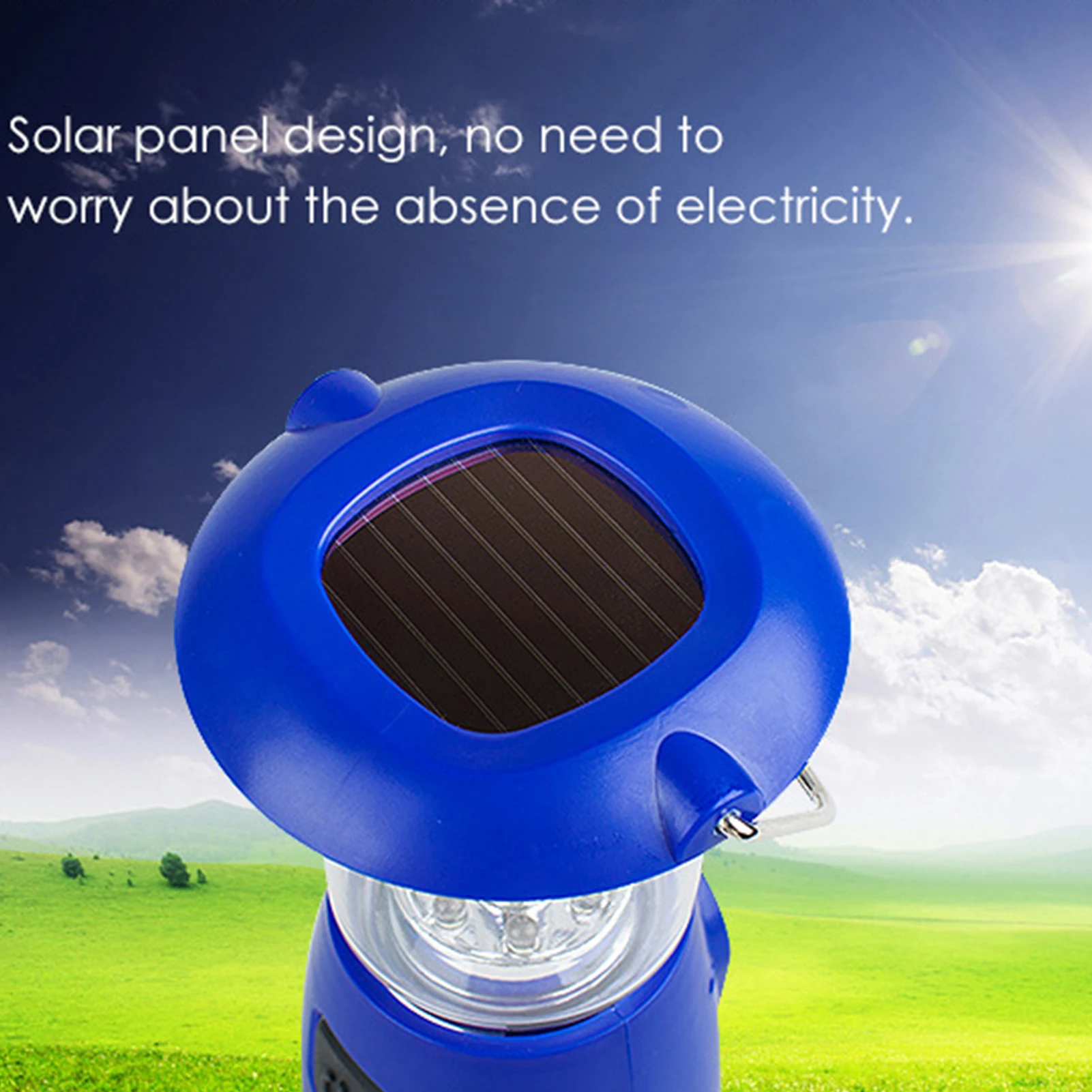 Ручной светодиодный фонарь на солнечной батарее 6 светодиодов |