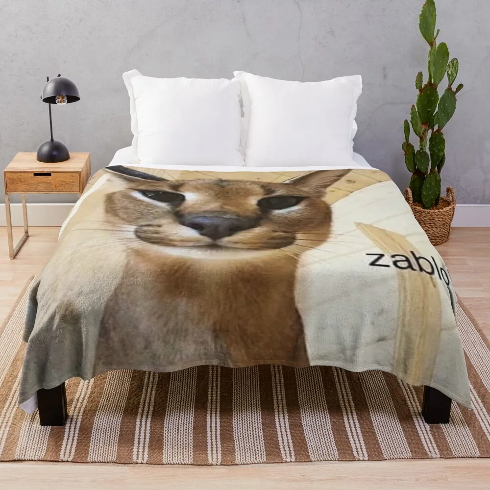 

Zabloing Floppa Throw Blanket Summer Bedding Blankets