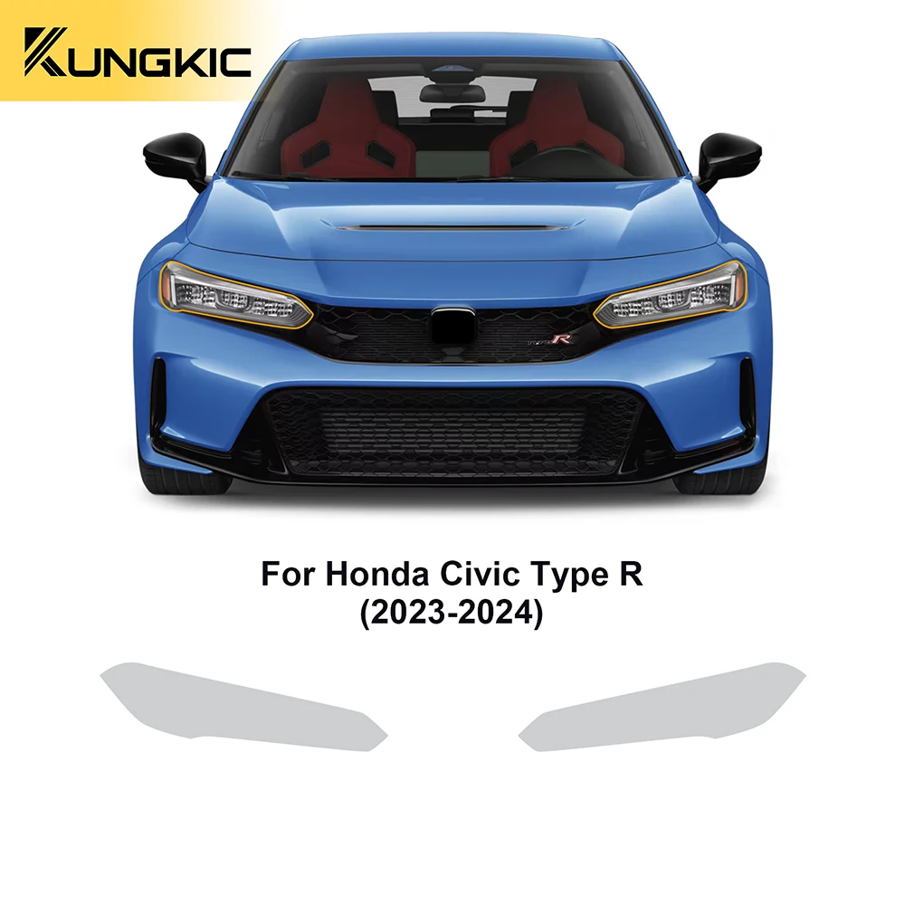 Фото Для Honda Civic Type R 2023 2024, пленка для автомобильных фар, ТПУ, PPF, прозрачная защитная пленка, аксессуары для столба заднего вида A B №1